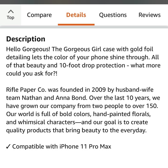 ‼️SOLD‼️New Rifle Paper CO. Case-iPhone 11 Pro Max - Picture 3 of 9